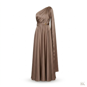 Bronze Satin Evening Dress